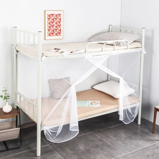 Moustiquaire Blanche pour DorPanier, Rideau Anti-Moustique en Gaze, Filets pour Dortoir, Lits Superposés, Chambre à Coucher, Installation Gratuite, 1 Pièce 2