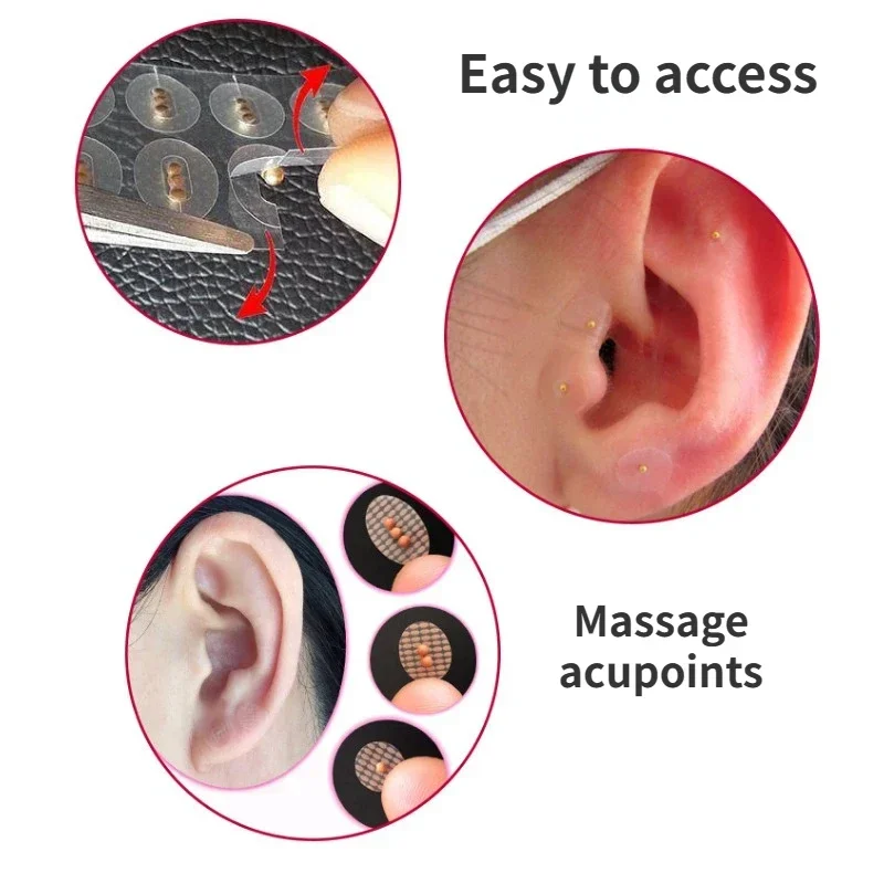 Description Picture 3 of item100-200pcs Ear Care Seeds Acupuncture Auricular Disposable Ear Stickers Massage Therapy Needle Patch Auricular Auriculotherapy