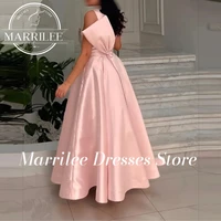Marrilee Princess  Customized Big Bow Stain Evening Dress Elegant A-Line Sleeveless Floor Length Pleated Prom Gowns Robe 2024 2