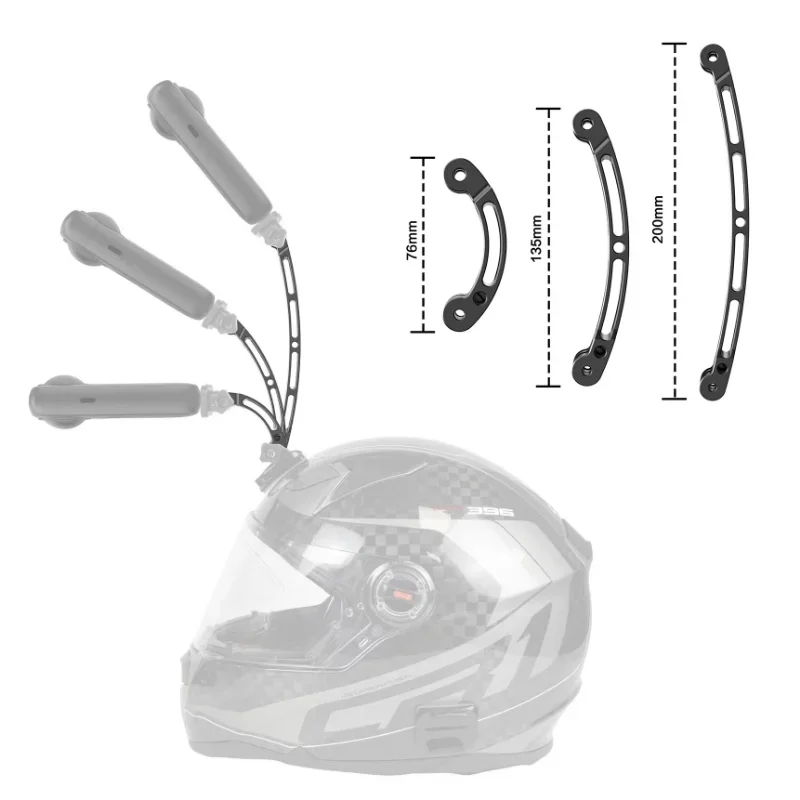 Aluminum Alloy Extension Arm Curved Pole Selfie Metal Pole Mount