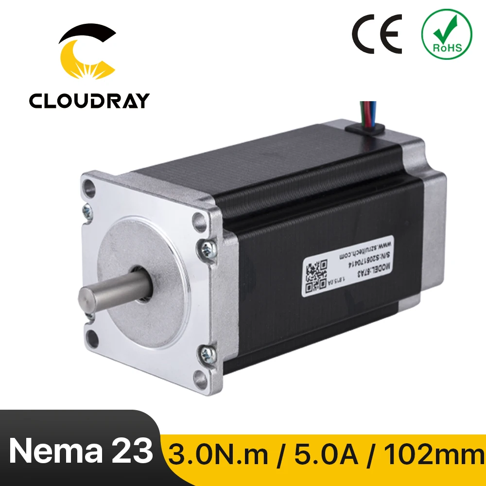Cloudray-Nema23 스테퍼 모터 57mm 2 상 300Ncm 5A 스테퍼 모터 4 리드 케이블 3D 프린터, CNC 조각 밀링 머신