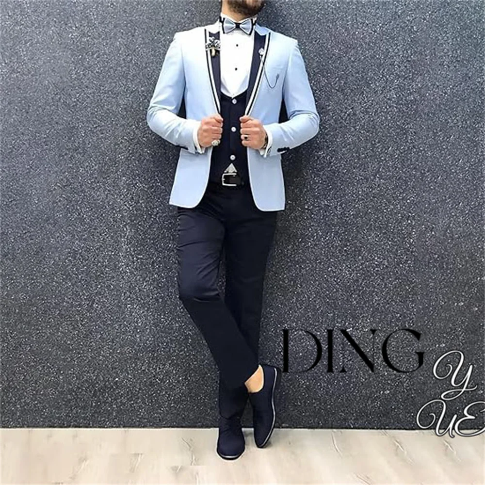 Men's Tuxedo Suit 3 Piece Slim Fit Tuxedo for Men Wedding Suit Prom Tuxedo Suit Blazer Vest Pants Set