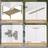 FENGSHUO Simplicity Bathroom Vanity With Sink Bathroom Vanity Cabinet With Two Doors And Gold Metal Frame Open Storage Shelf 4