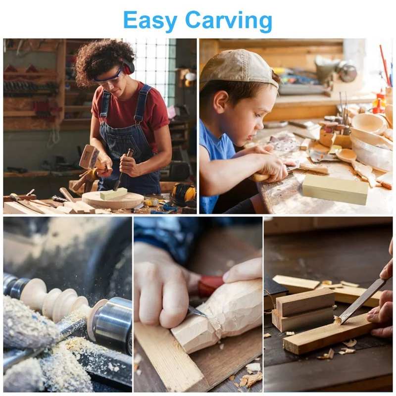 Whittling and Carving Wood Blocks Unfinished Wood Blocks Basswood Carving Blocks Soft Wood Set for Carving Beginners woodworking boring machine