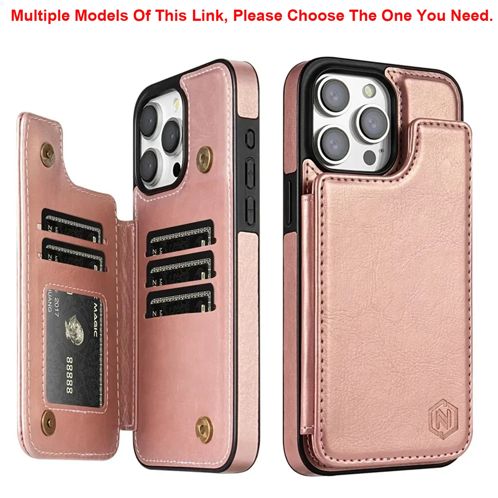 Premium Magnetic Leather Wallet Case with RFID Blocking Protection