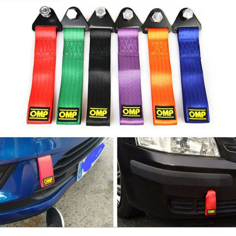 Universal 28cm High-Strength Nylon Tow Strap Car Racing Tow Ropes Auto Trailer Ropes Bumper Trailer Max 2T Towing Strap With Nut car tow cable,car towing rope,trailer breakaway rope
