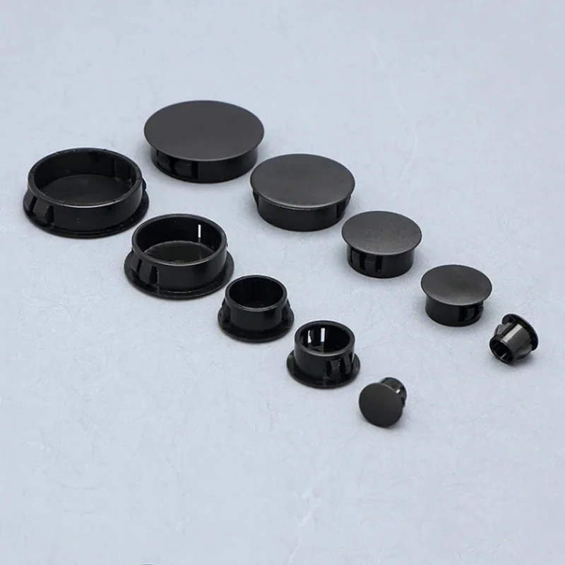 Silicone rubber plugs pipe end cap rubber caps silicone rubber caps Black Plastic Hole Plug Snap-on Cover Dust Caps Furniture Screw Hole Cover Tube Pipe Inserts Plug Bung