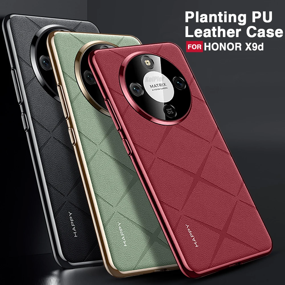 Luxury Plating PU Leather Case with Camera Lens Protection - Premium Slim Hard Cover with Exquisite Texture