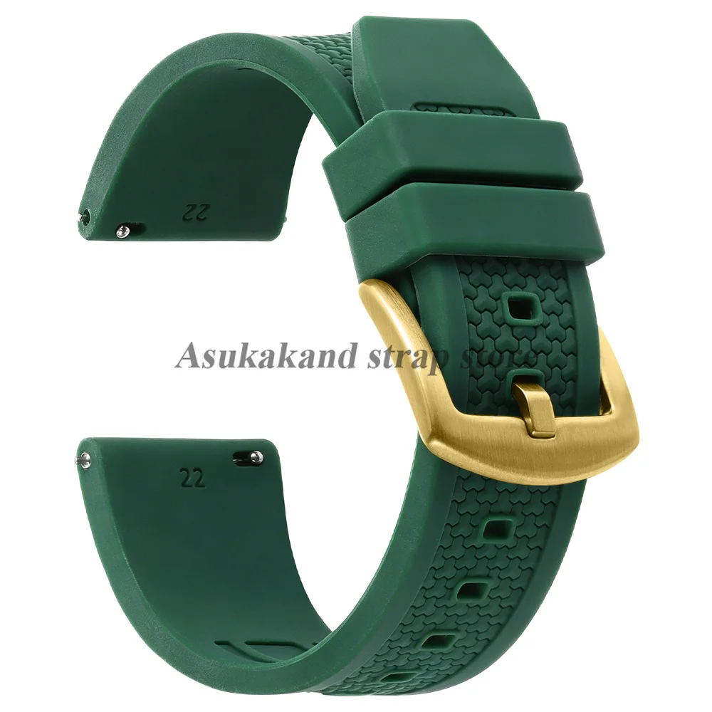 Enhanced Silicone Sport Watch Band with Quick Release - Men's Rubber Bracelet