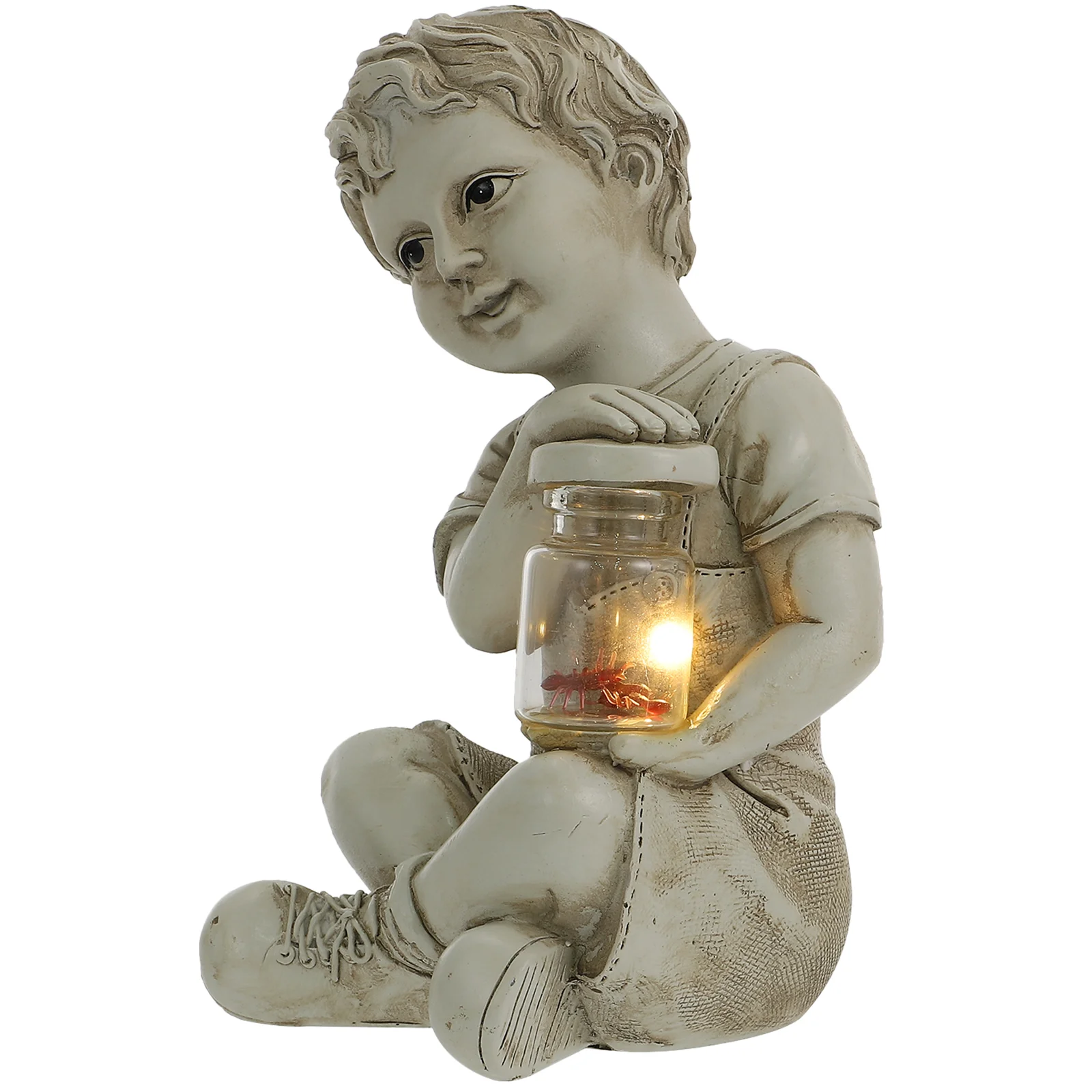 

Decorative Garden Statue Solar Light Sculpture Outdoor Figurines Yard Decoration