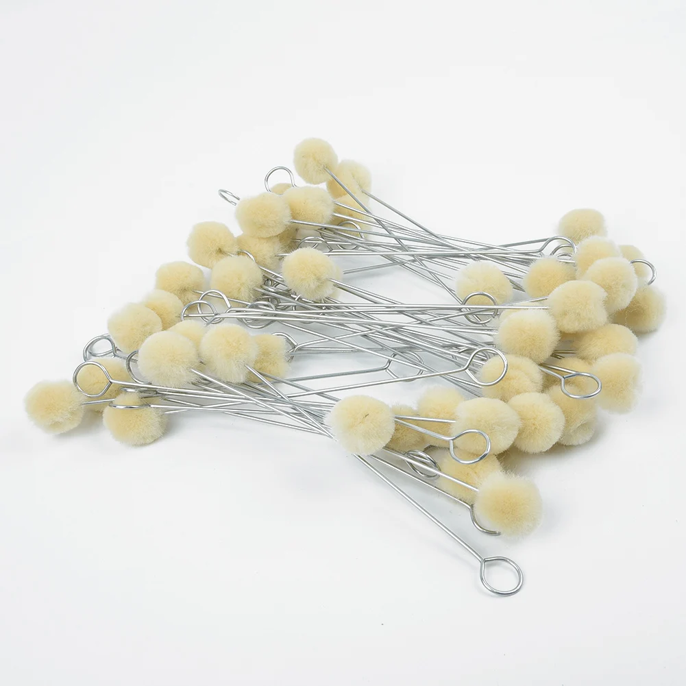 10 Stück Wollpinsel Für Lederfarben - Metallgriff Applikatoren Für Lederarbeiten