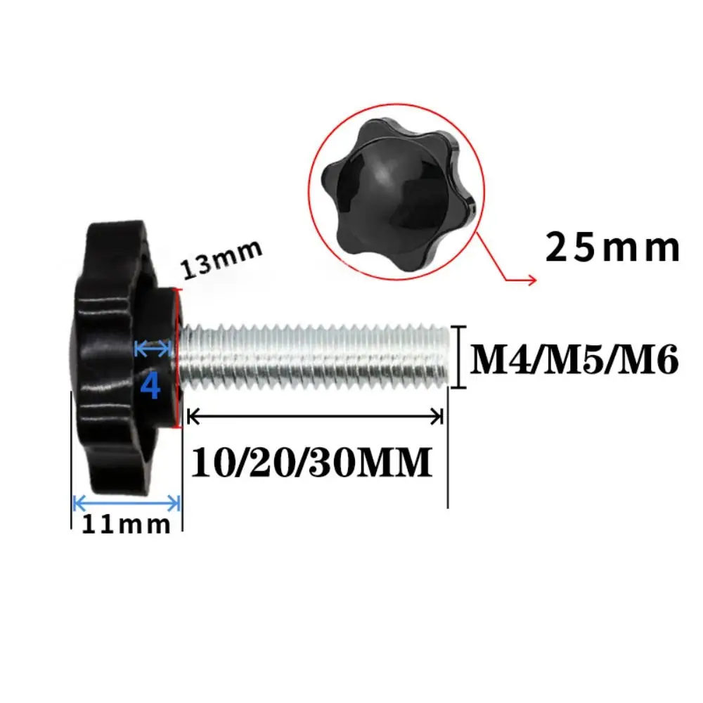 Carbon Steel Black Hex Handle Screw Knob