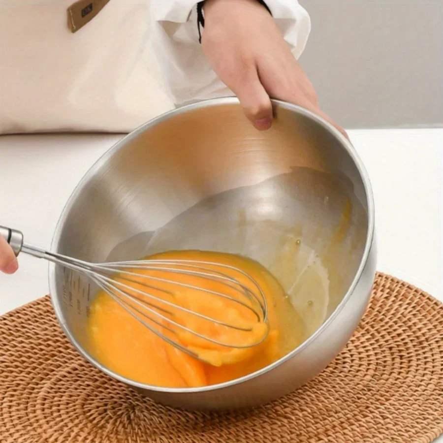 Korean stainless steel fruit and vegetable salad bowl with rice bowl, cold noodle bowl, instant noodle cold mixing bowl