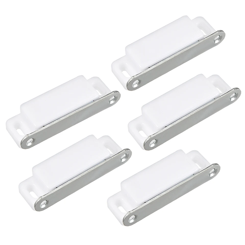 Uxcell 5-Pack Magnetic Door Catches – ABS Black Cabinet Latch, 73mm Length, For Furniture, Drawers & Closet Doors