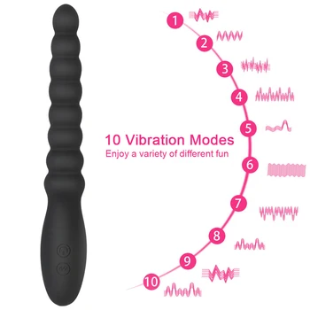 10 Speed Anal Vibrator Anal Beads Prostate Massage Dual Motor Butt Plug Stimulator USB Charge Vibrators Sex Toys For Men Women 2