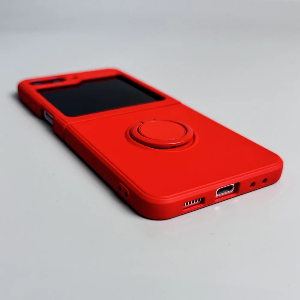 Candy Color Liquid Silicone Magnetic Phone Case with Shockproof Ring Stand