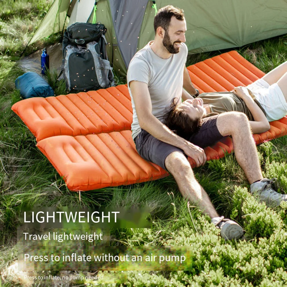 統合された枕とポンプを備えた膨脹可能なマットレス屋外のキャンプマットレス超軽量寝袋ハイキングバックパッキング用