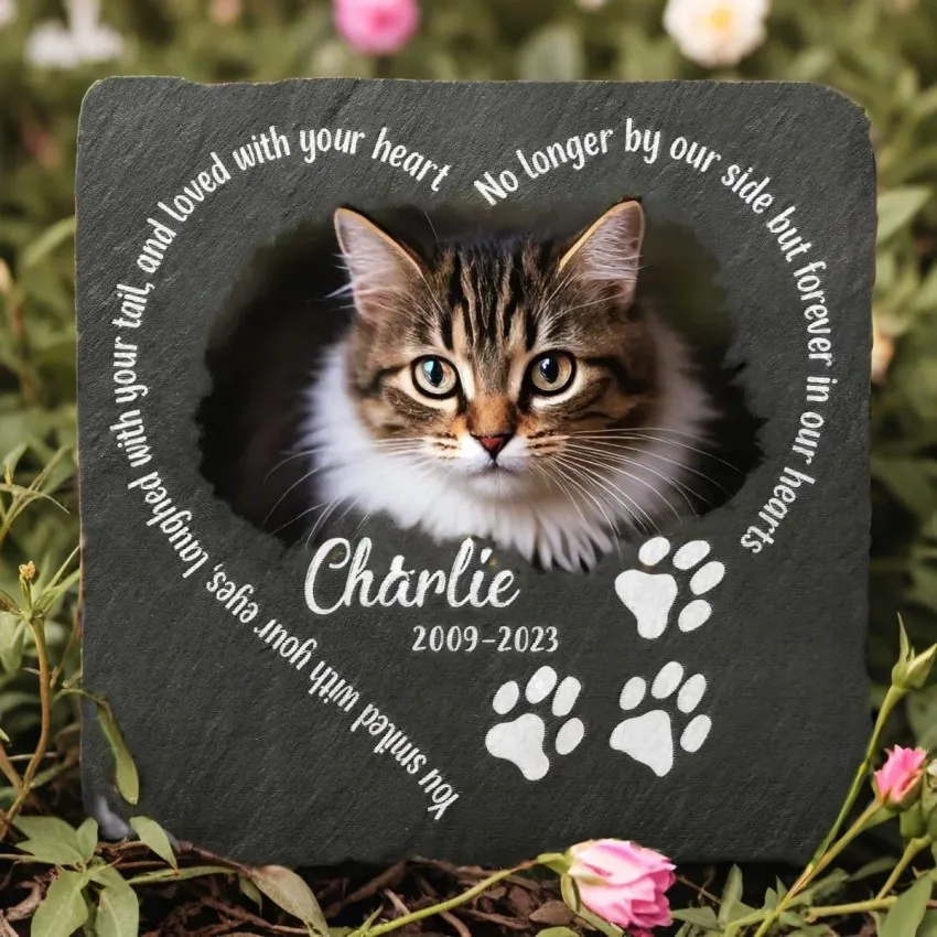 Made Pet Tombstones Printed with Photo Name Date Cat Dog Memorial Gifts Plaque Grave Garden Stones