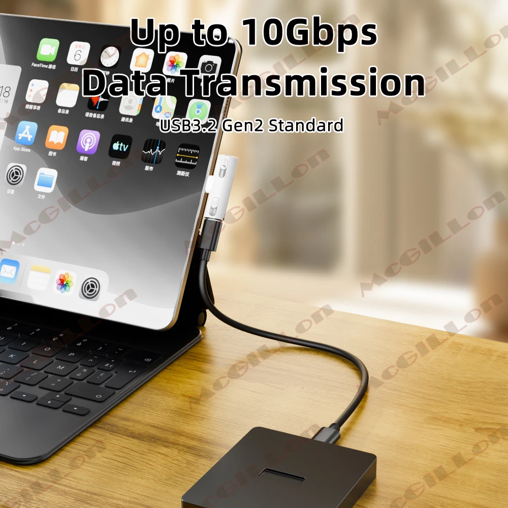 USB to Type C Adapter USB3.2 10Gbps C to Dual Type-C OTG Data Male to Female 100W Fast Charging Earphone Adapter Samsung Huawei Xiaomi