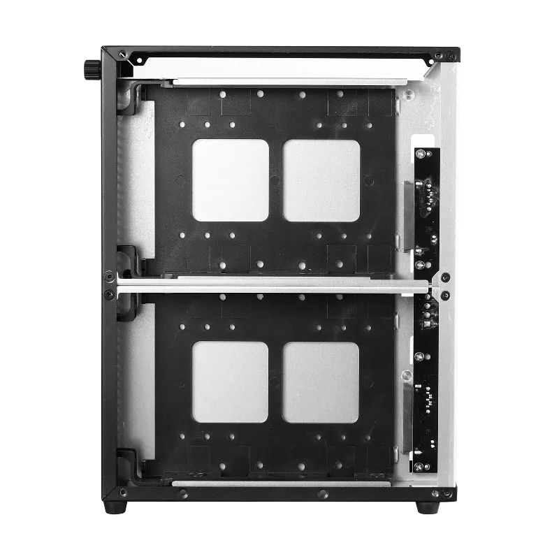 Ns01 4.5L 미니 NAS 섀시 - 듀얼 핫스왑 3.5인치 HDD 베이, 17x19cm 메인보드 지원, DC 전원, 가정 및 사무실 저장용 Type-C USB3.0