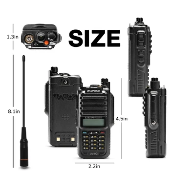 BAOFENG UV-9G GMRS Radio, Waterproof IP67, Dual Band NOAA Scanner, 1pcs 5