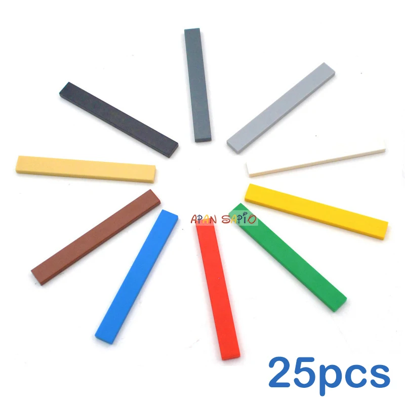 25 шт. DIY строительные блоки кубики числа гладкий 1x8 10 Цвета развивающие творческие игрушки для детей Размеры совместим с 4162