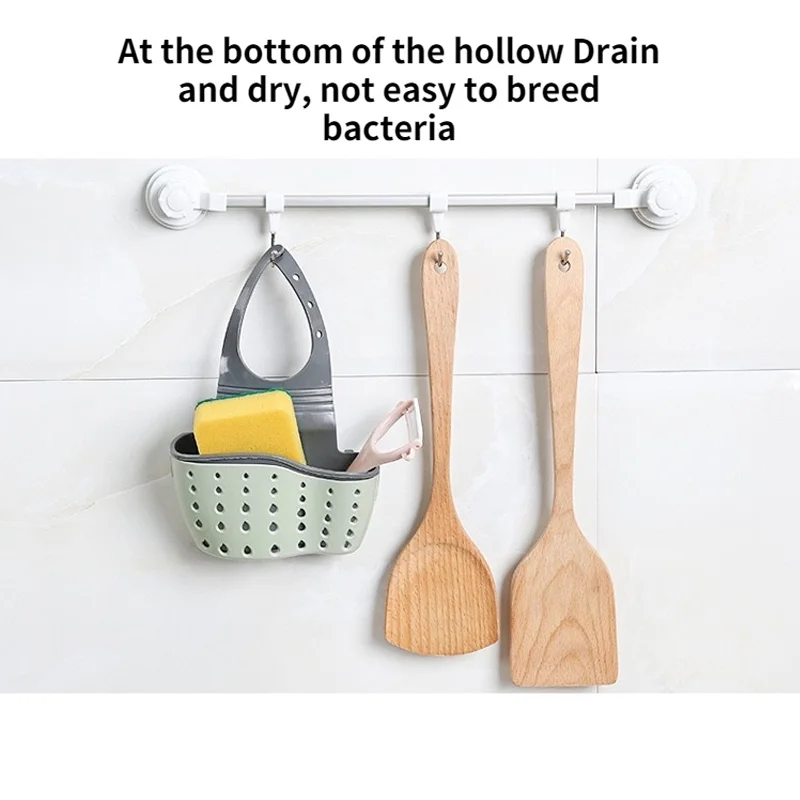 Kitchen Organizer Soap Sponge Drain Rack Sink Shelf Dish Drainer Portable Hanging Drain Basket Kitchen Gadget Kitchen Accessory 4