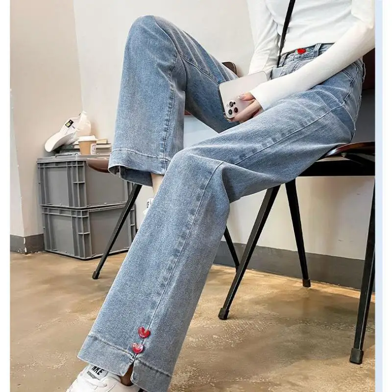 

26-32 Womens Jeans Female Denim Pant Spring Autumn Button Fly Cropped Slim Solid Color High Waist Ladies Trousers Clothes Hw45