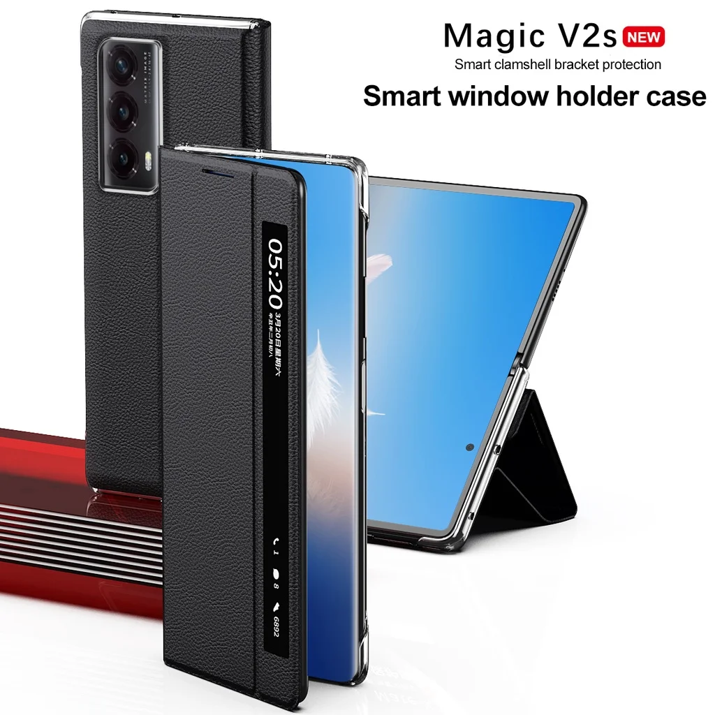 For Honor Magic VS2 Smart Window Flip Case Shell Full Cover Protector Magnetic Authority Leather Case for Honor Magic VS2 Covers