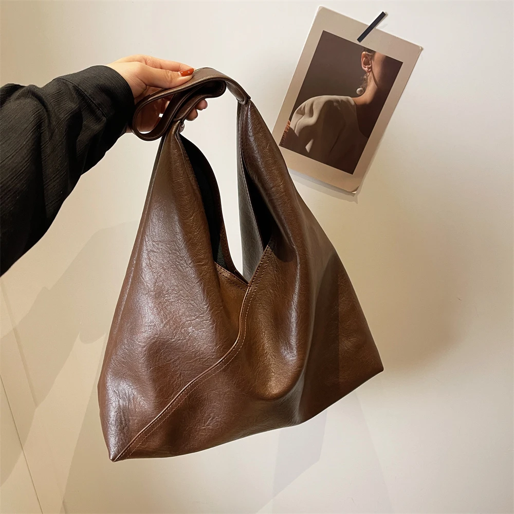 Retro 2-in-1 Shoulder Bag - Large Capacity PU Leather Tote for Women