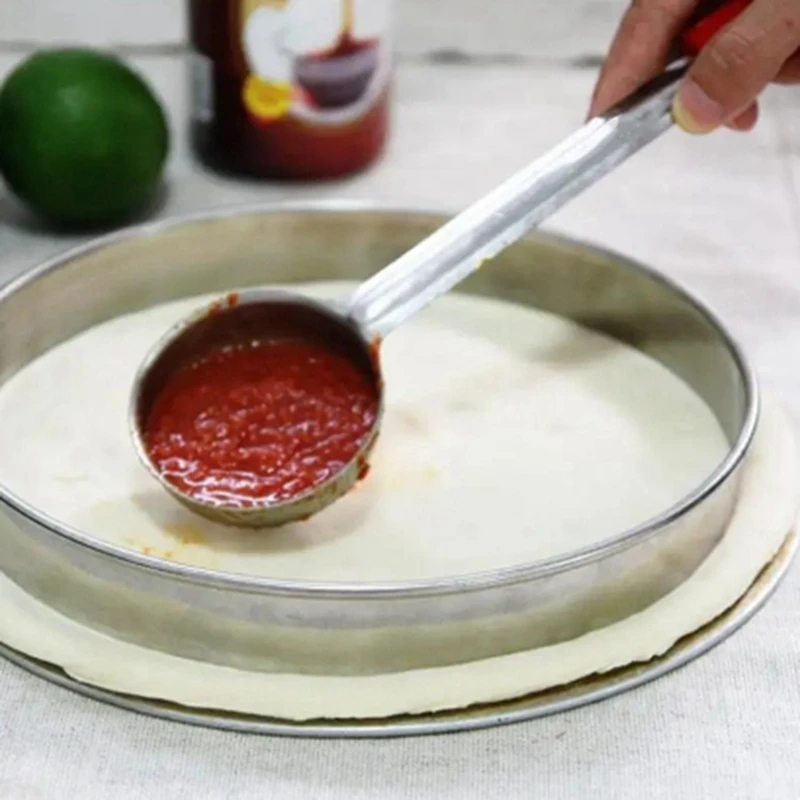 Stainless Steel Pizza Sauce Spoon Pizza Spread Ladle Serving Spoon With Long Handle Kitchen Baking Tool