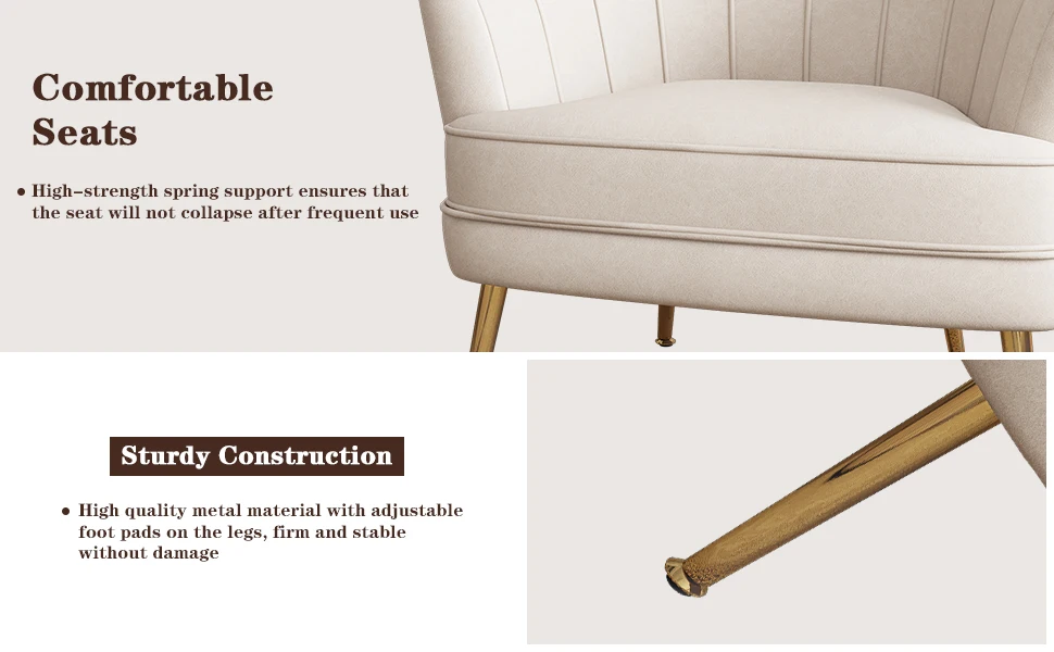 SHINEBOOM Velvet Accent Chairs for Living Room Bedroom Office Leisure