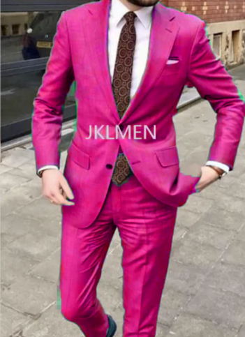 2023 Men's Suit Handsome Casual 2 Piece Suit For Men Wedding Tuxedos Notched Lapel Groomsmen Business Prom Blazer - as picture11, 5XL