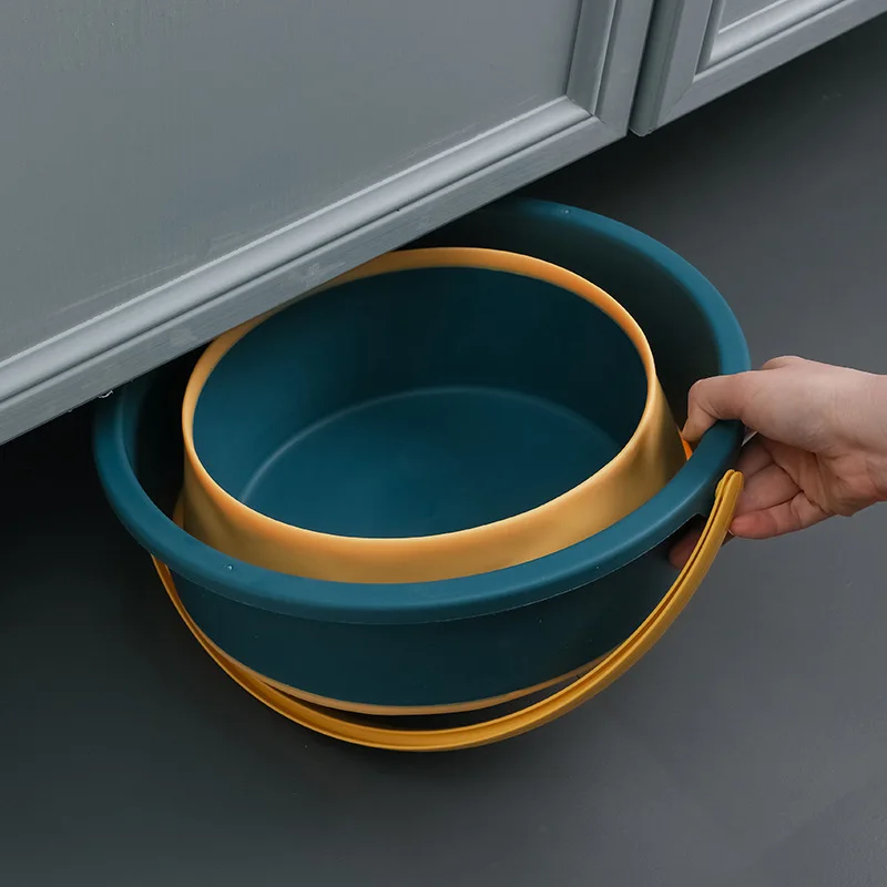 Folding Bucket 5/10L Silicone Bucket for Fishing Promotion Folding Bucket Car Wash Outdoor Fishing Supplies Square Bathroom Kitchen Camp
