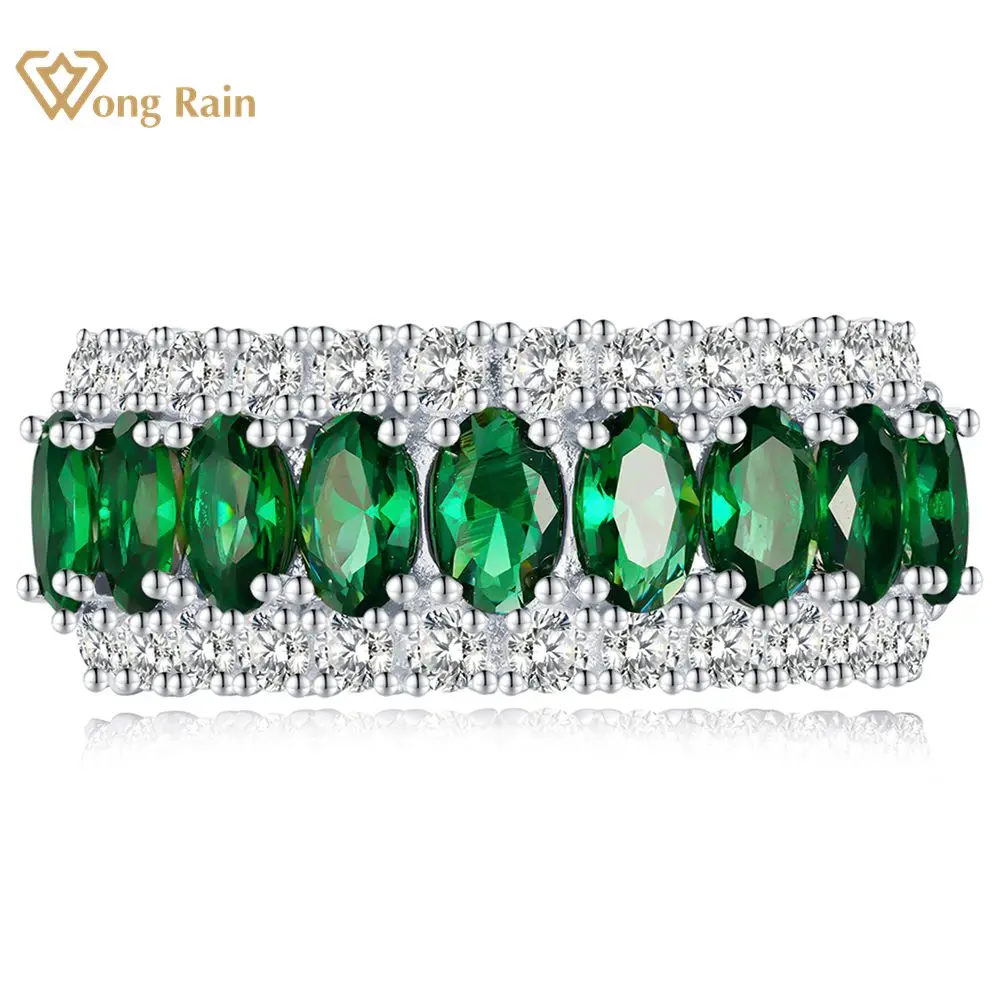 

Wong Rain 925 Sterling Silver Lab Sapphire Emerald Ruby High Carbon Diamonds Gemstone Wedding Band Ring Fine Jewelry Wholesale