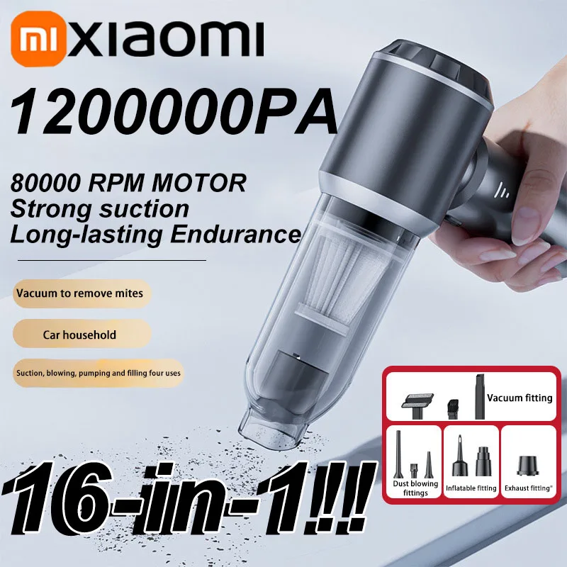 Vacuum Cleaner Wireless Portable Handheld For Xiaomi Car 1200000PA Fourfold-use Wet And Dry