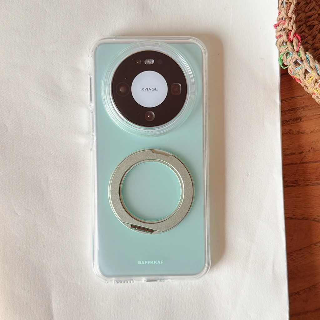 Enhanced Eco-Friendly Semi-Transparent Protective Phone Case with 360° Rotating Holder