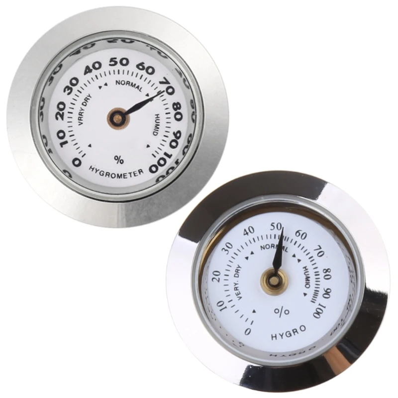 

28mm Mini Round Cigar Hygrometer High Moisture Meter Humidity Gauge