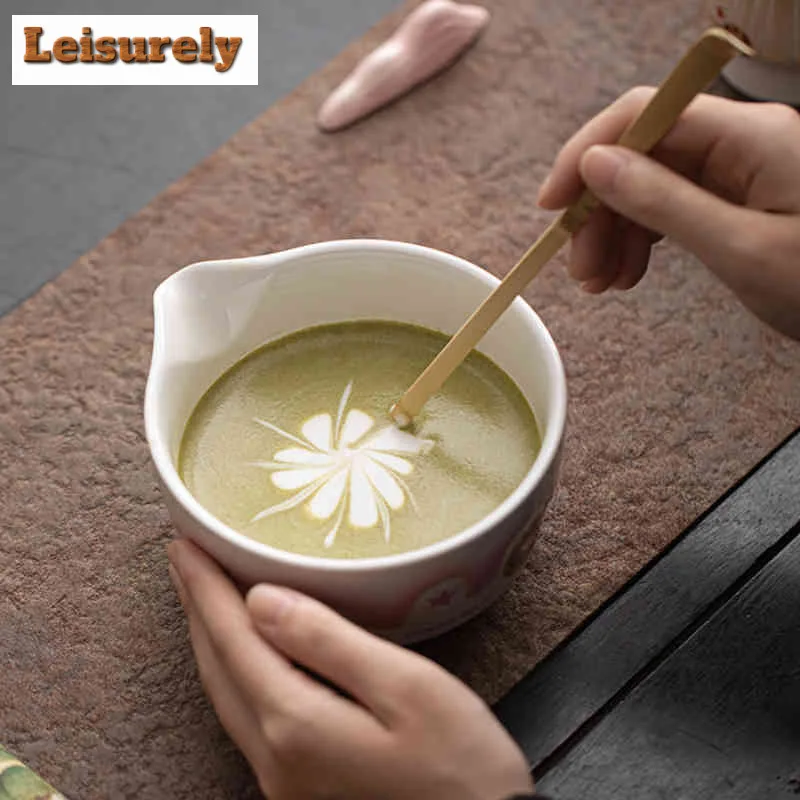 2pc/lot Japanese Style Cheese Spout Matcha Bowl Matcha Whisk Set Bamboo Whisk Hloder Matcha Tea Set Gifts Latte Matcha Lovers