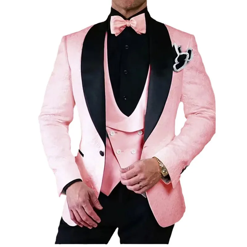 Black Wedding Party Costume Popular Clothing Casual Host Africa Men's Suit Regular Fit Tuxedo 2 Peices Sets Jacket + Pants