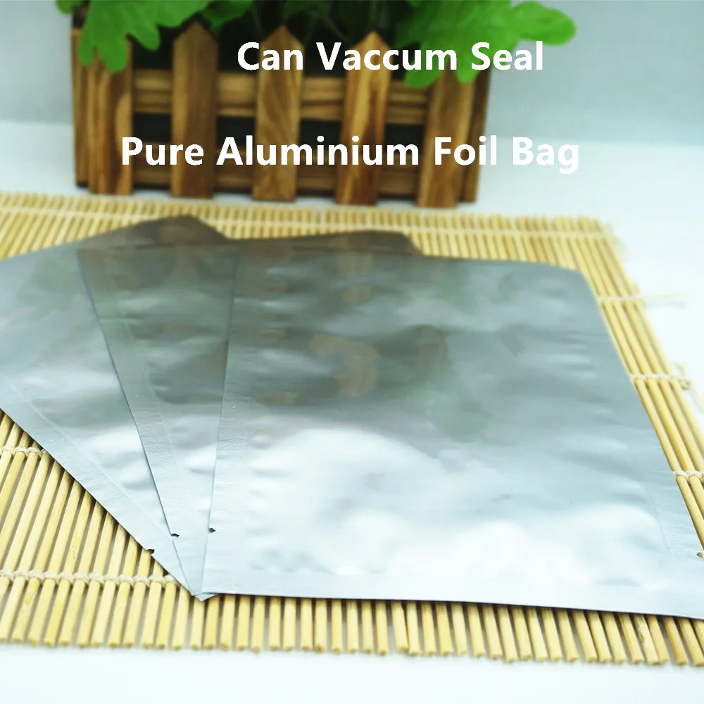 100pcsSilverWhitePureAluminumFoilBagsHeatSealingPurelyfoil