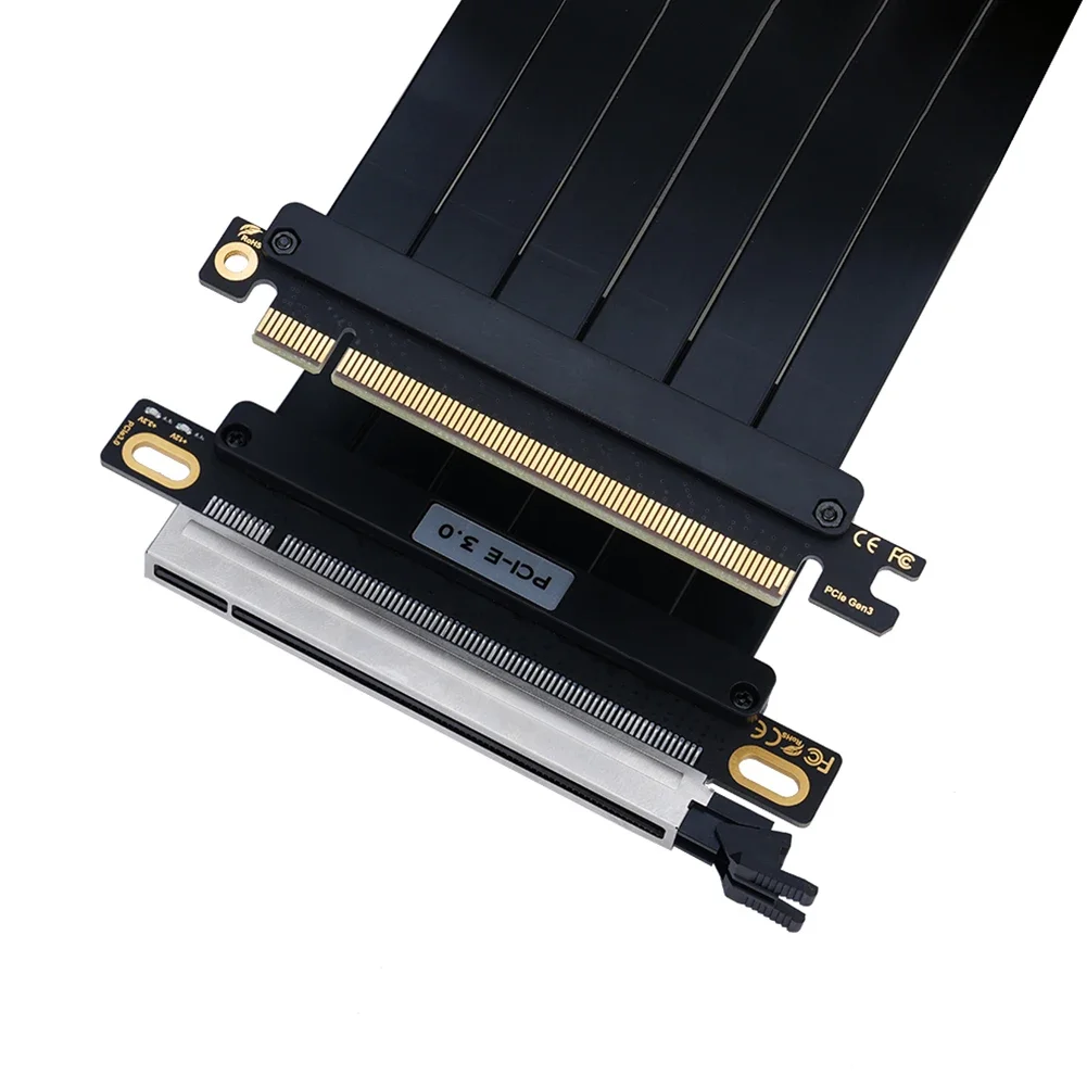High-Speed Flexible PCIe Extension Riser Cable with 90° and 180° Angles (Available in Multiple Lengths)