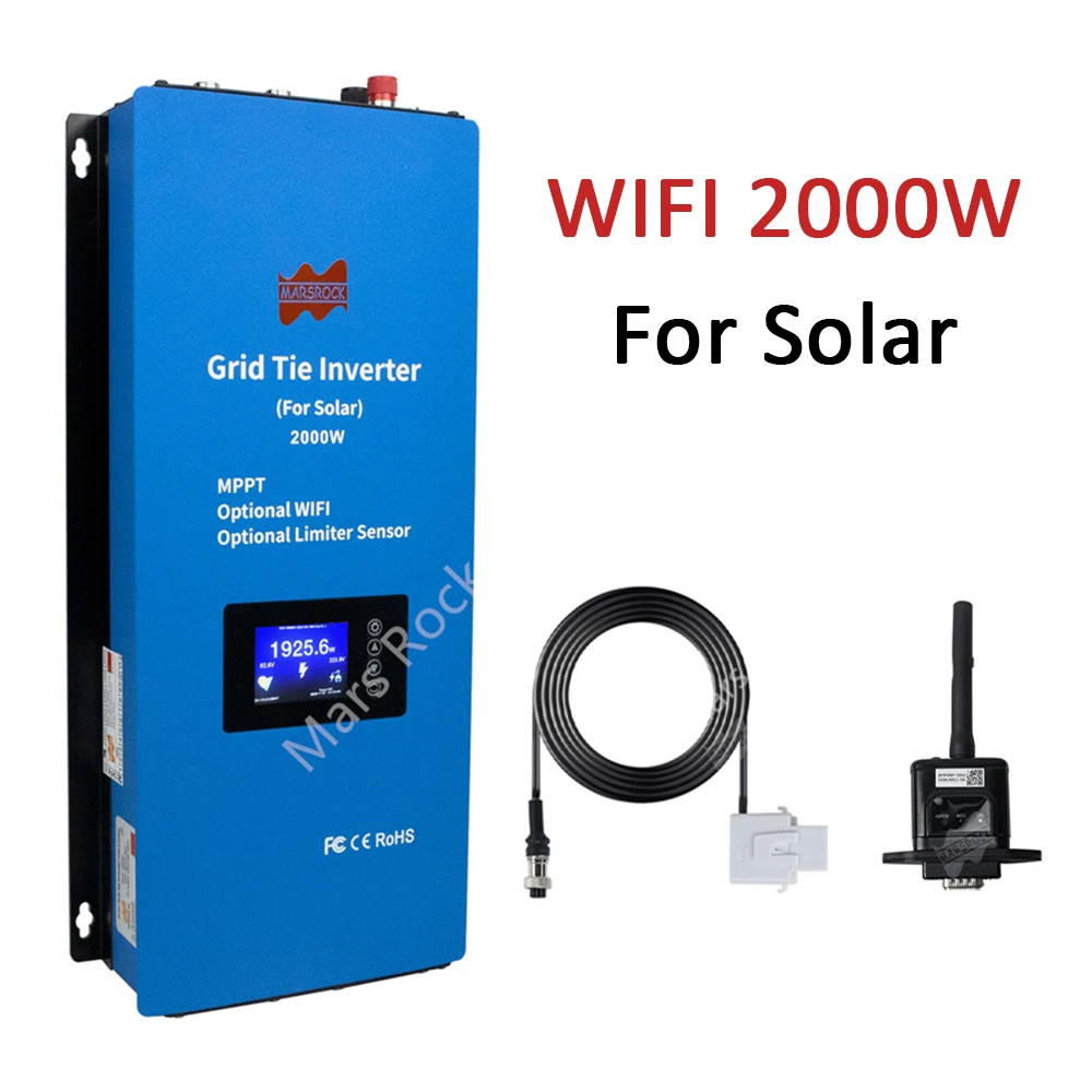 2000W 48V Grid Tie Solar Inverter Limitatore Mppt Pannello Solare Pv Wifi Monitor Display Lcd Con Sensore Limitatore Da Dc22-90V A Ac95-265V