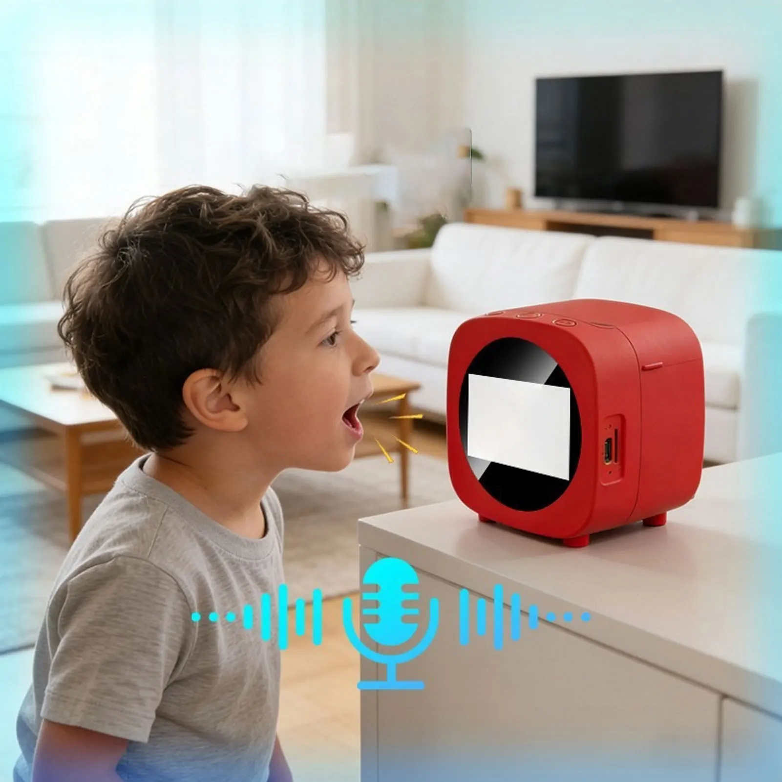 AI 음성 스티커 프린터 2.4인치 화면, 휴대폰 연결 지원, AI 감열 라벨 프린터, 가정 및 업무용 인쇄 용지 포함