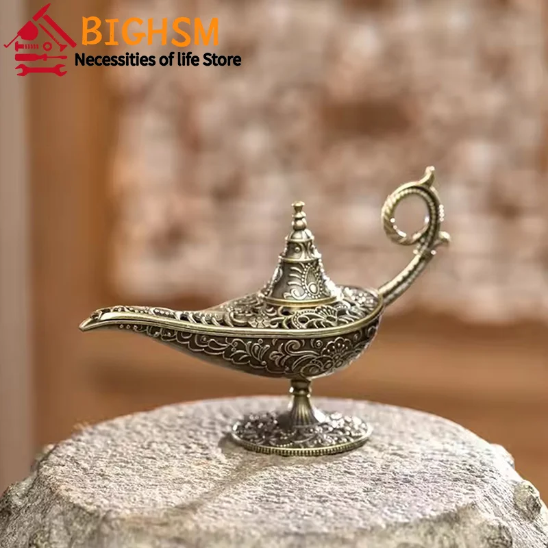 Classic Vintage Hollow Legend Aladdin Magic Genie Lamps Incense Burners Retro Wishing Oil Lamp For Party Home Decor Gift copper incense holder incense holder glass oil lamp