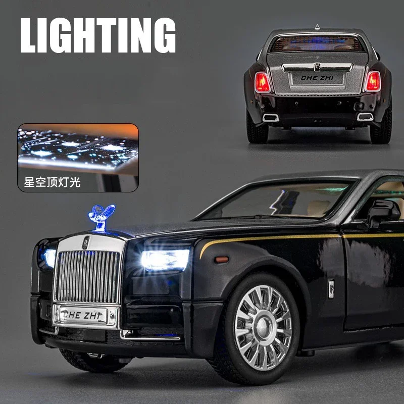 

1:24 Rolls Royce Phantom Mansory автомобиль из сплава с откидной крышкой, игрушечные автомобили, модель автомобиля со звуком и фотомагнитом, игрушки для детей, подарки