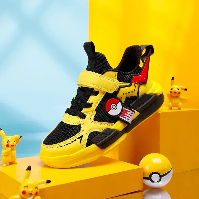 Kid Casual Pikachu Children Cartoon Sports Shoes Boy Girl Student Running Shoe Breathable Lightweight Size EU28-39