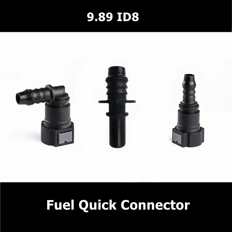 Fuel Line Connector Hose Coupler 9.89 ID8 Male Female Car Accessories Curved Fuel Line Pipe Quick Connector Auto Parts Fittings Filter Fuel Connect