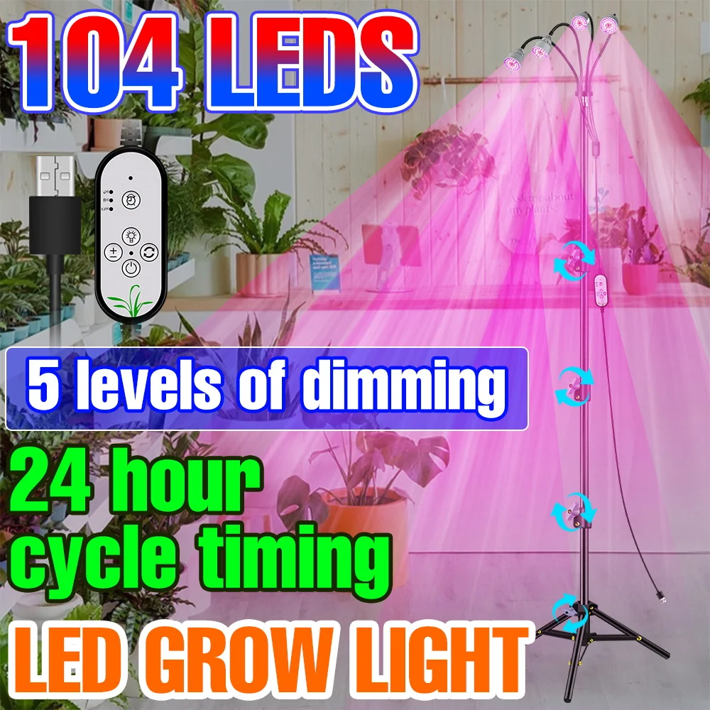 

220V Full Spectrum Bulb LED Plant Growth Light With Tripod 5V Greenhouses Cultivation Lamp Indoor Flower Lighting Grow Tent 2835