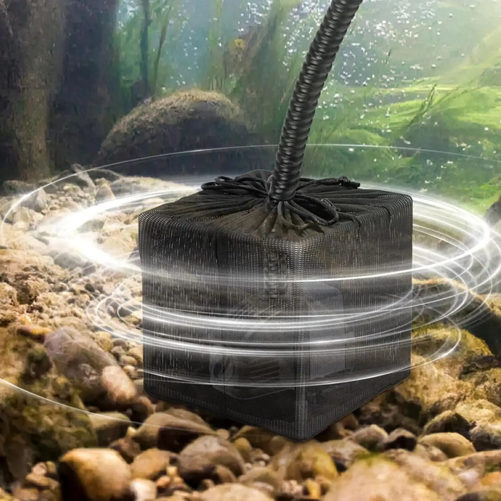 Pond Pump Bag Mesh Filter Bag Anti-Clogging Cover with Drawstring Fine Mesh Screen for Garden Aquarium Fountain Outdoor Backyard